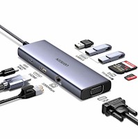 HUB UGREEN MULTIFUNCIONAL 9-EN-1 USB-C PARA WINDOWS, MACOS, LINUX,CM498